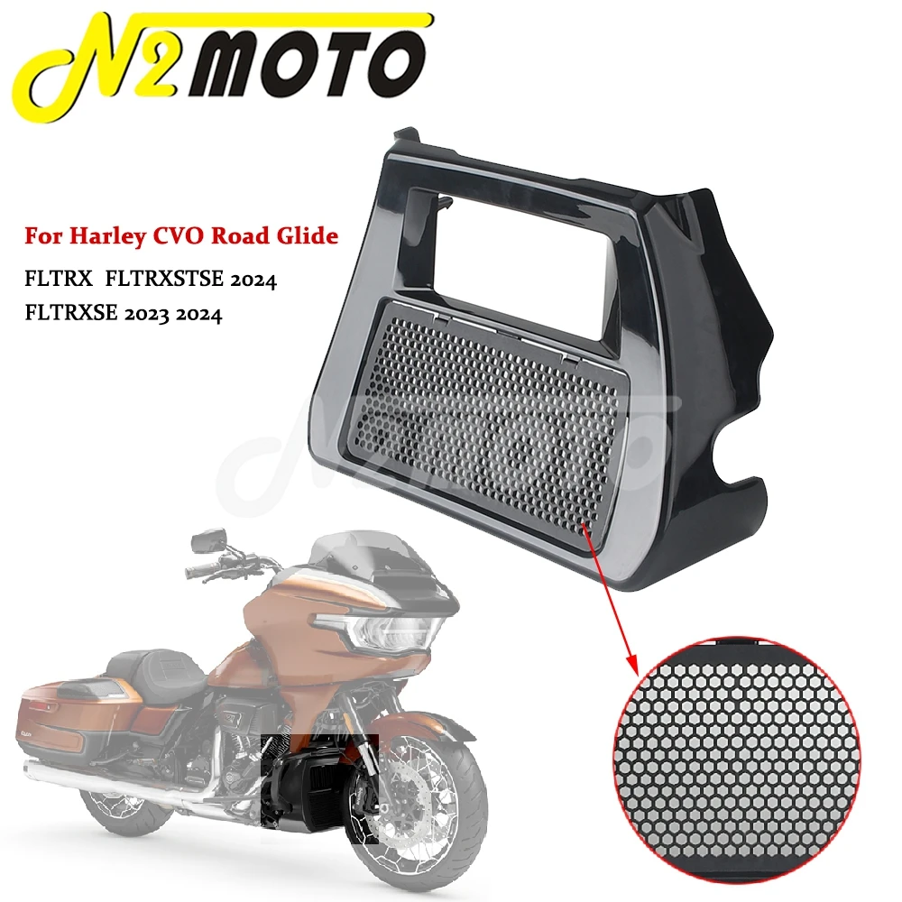 

Черный спойлер на передний подбородок мотоцикла, защитная крышка радиатора для Harley CVO Road Glide FLTRXSE 2023-2024 FLTRX FLTRXSTSE 2024