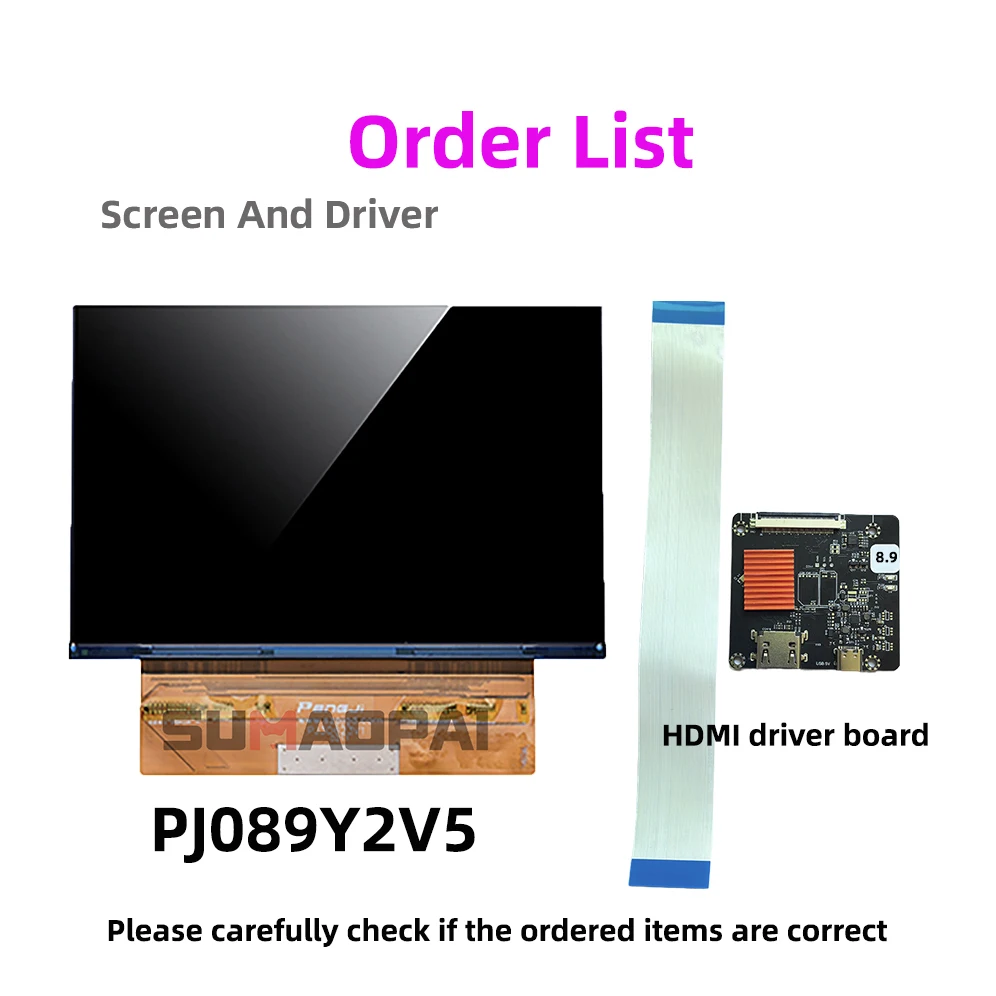 8.9 Inch 4k  LCD MONO Screen  3840*2400 Resolution Nanodlp 8.9 4k HDMI to MIPI PJ089Y2V5 3d Printer