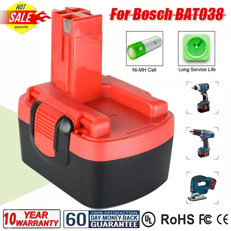 

Battool BAT038 14.4V 3500mAh For Bosch Rechargeable Battery BAT038 BAT040 BAT140 BAT159 BAT041 3660K NI-MH PSR GSR GWS GHO