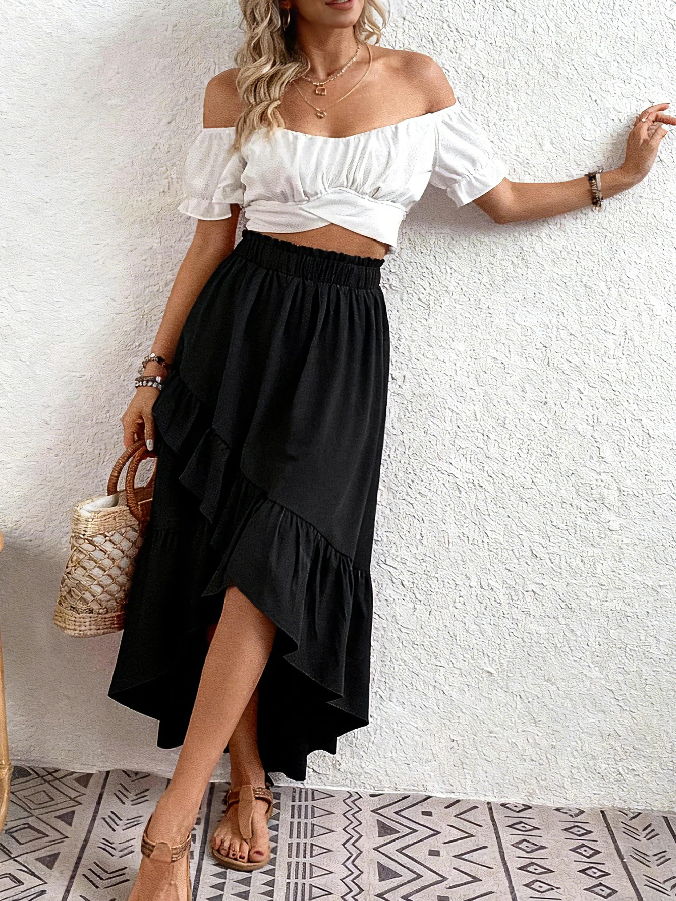 

Women Asymmetrical Hem Flowy Long Skirts Pleated A Line Maxi Skirt Retro Low Waist Layered Midi Skirts Fairy Skirts