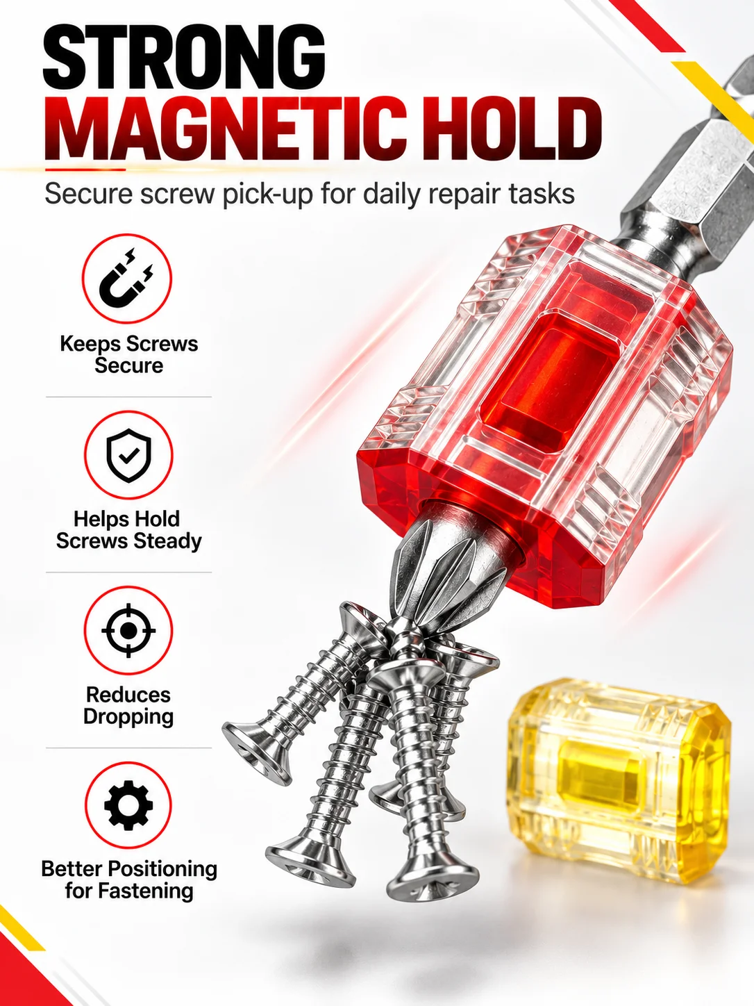 Magnetisier- und Entmagnetisierungswerkzeug, 1/4 Zoll 6,35 mm Magnetring für Schraubendreherbits, starker Magnetisierer für Elektrobohrerbits – Detail 2