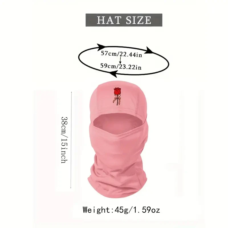 Retro Rose Printed Balaclava Hat for UV Protector Breathable Balaclava Face Mask Men Women Outdoor Cycling Running  Sun Hat