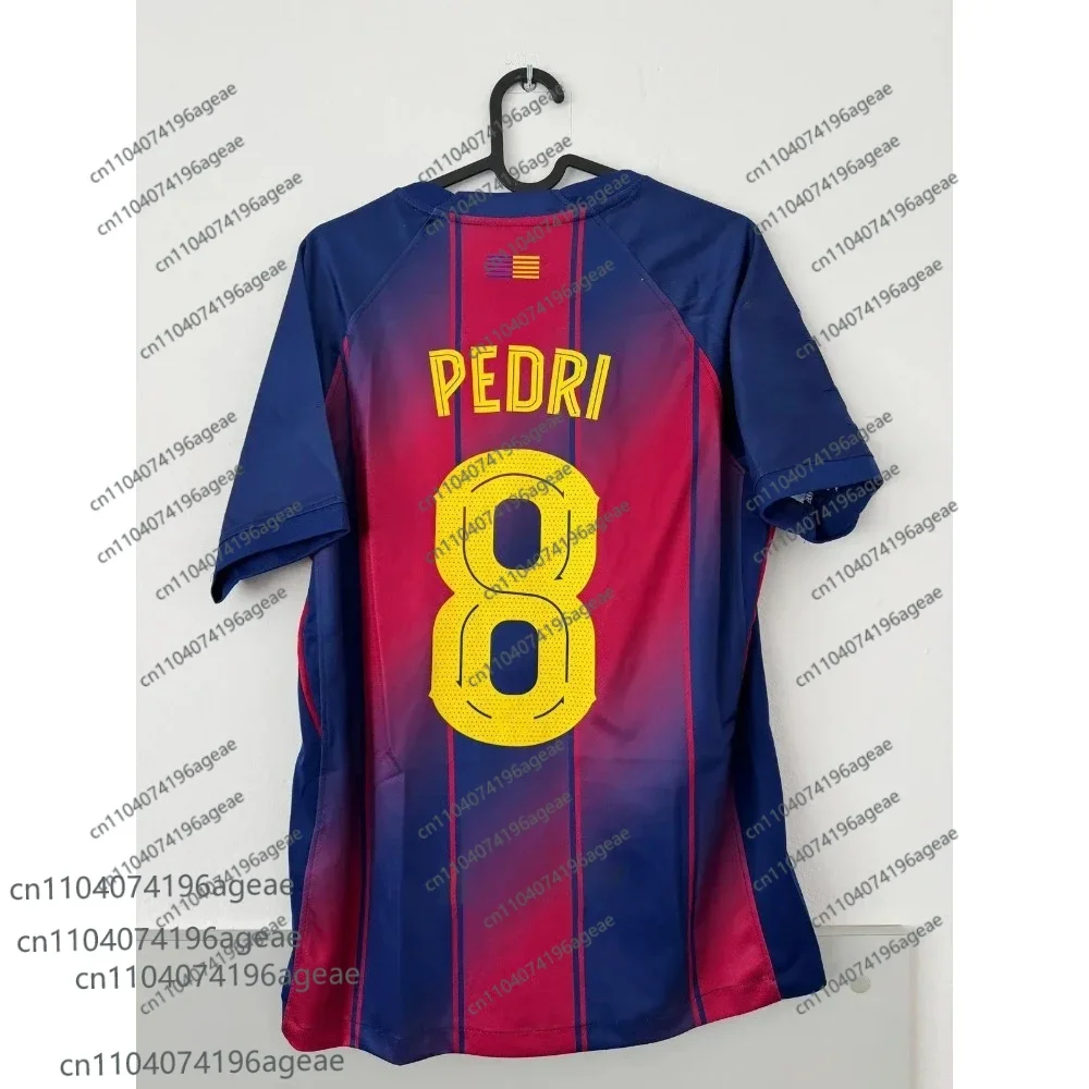 25-26 يامال رقم 10 المنزل قمصان كرة القدم تي شيرت ثلاثية الأبعاد مطبوعة قصيرة الأكمام تي شيرت رياضي نفس الكبار والأطفال