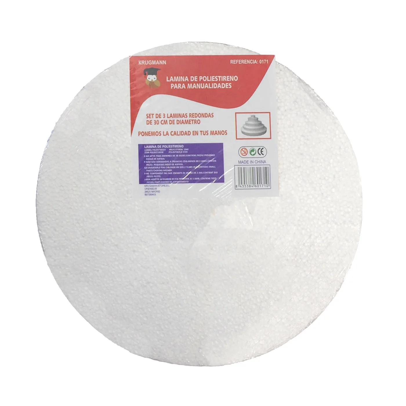 3 Pcts 30 cm Round Styrofoam Base for Takes Model Art Crafts