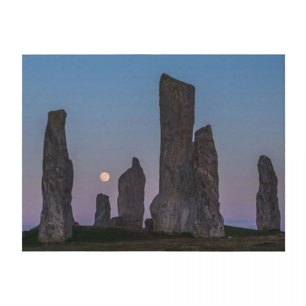 

Callanish and full moon rising Throw Blanket Stuffeds Softest Furry Warm Blankets