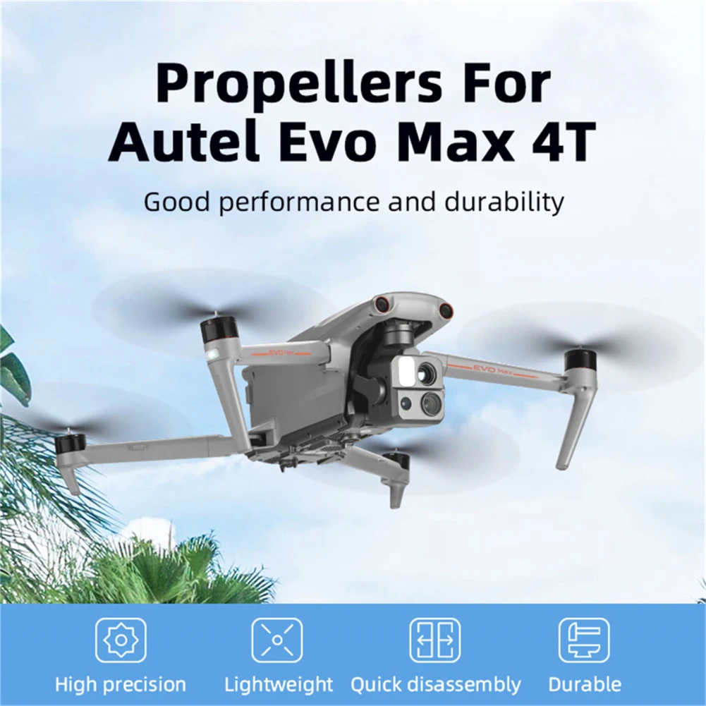 

2 Pairs Drone Propellers 1136 Foldable Low Noise Blade Fans Propellers Compatible For Autel Evo Max 4T Drones Accessories