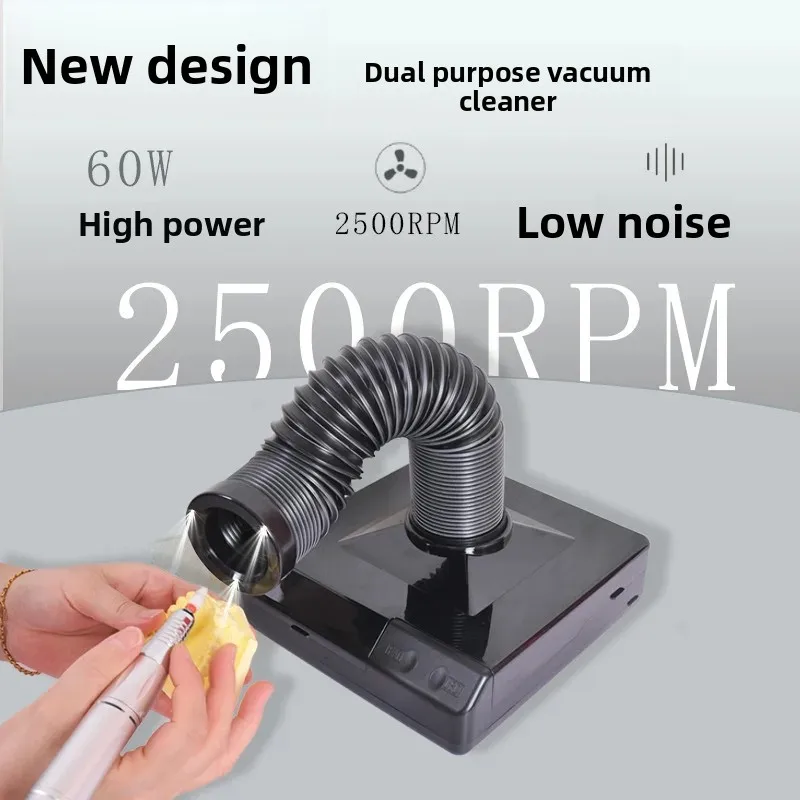 Telescopic Tube Desktop Nail Vacuum Cleaner High Suction Manicure Polishing Dust Collector Tool