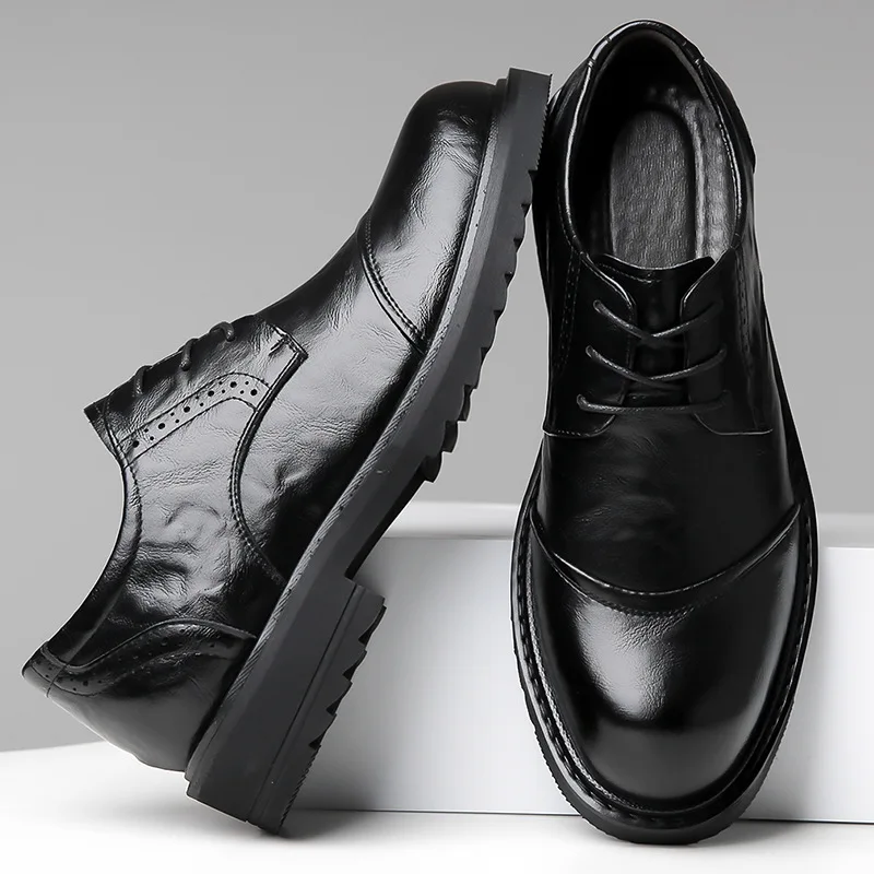 Brand Mens Formal Shoes Genuine Leather Coiffeur Brown Dress Designer Shoes Men Office Elegant Shoes Men Classic Sapato Oxford