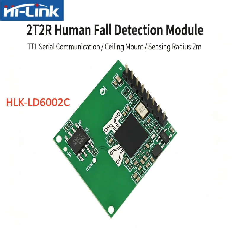 Hi-Link New 60GHz 3.3V Power Supply MmWave Human Fall Detection Radar HLK-LD6002C Intelligent Monitoring 2T2R for Nursing Homes