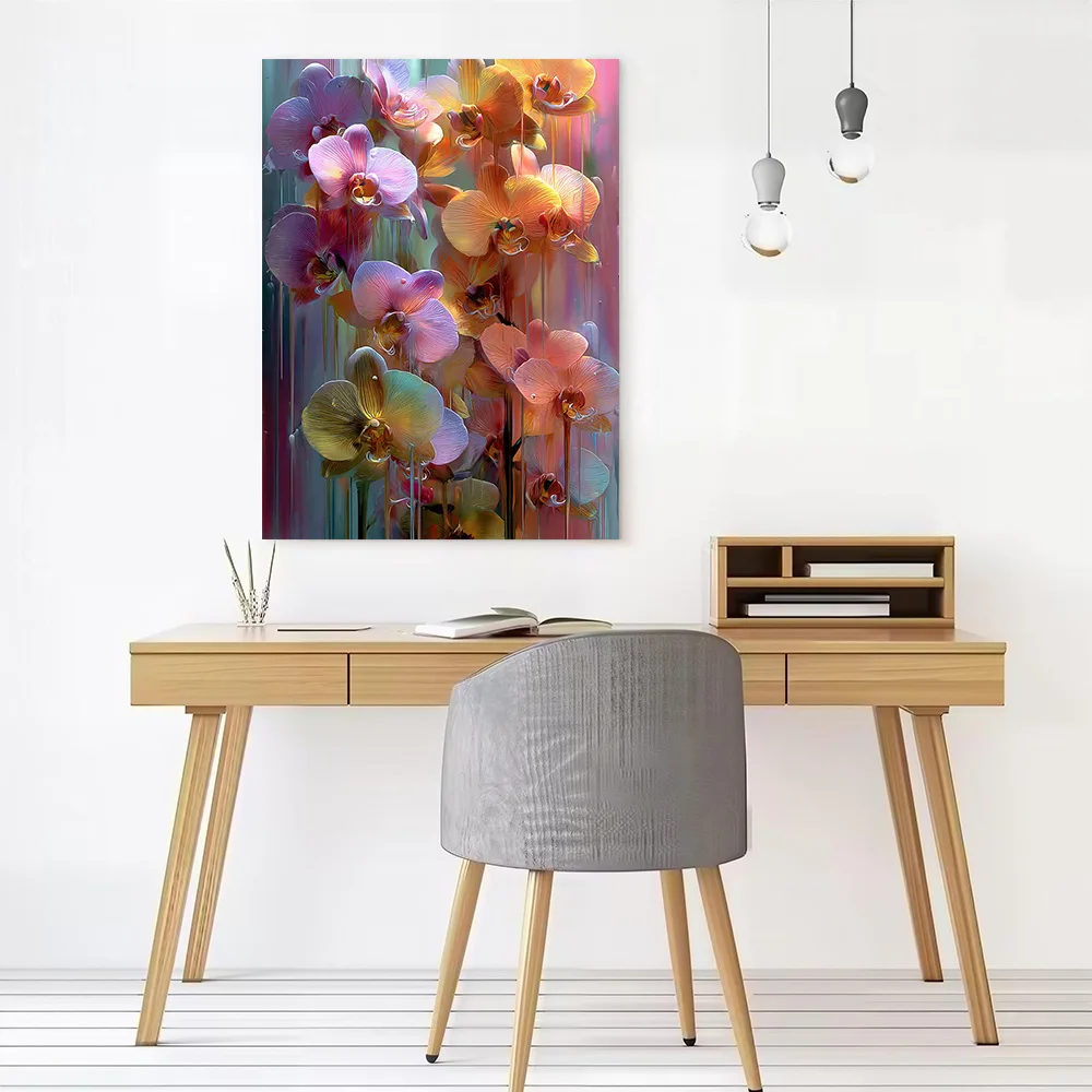 Abstract Orchid Painting Canvas Print Perfect Gift for Fans Lovers Personalized Wall Art Poster for Bathroom Decor Living Room