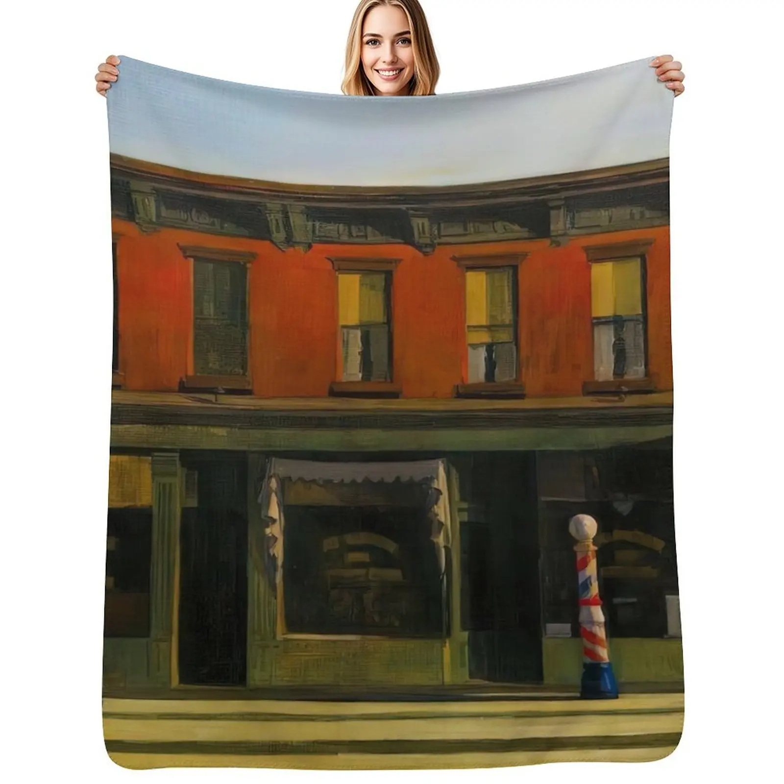edward hopper paintings Throw Blanket Furrys Moving funny gift Luxury St Bed covers Vintage Blankets