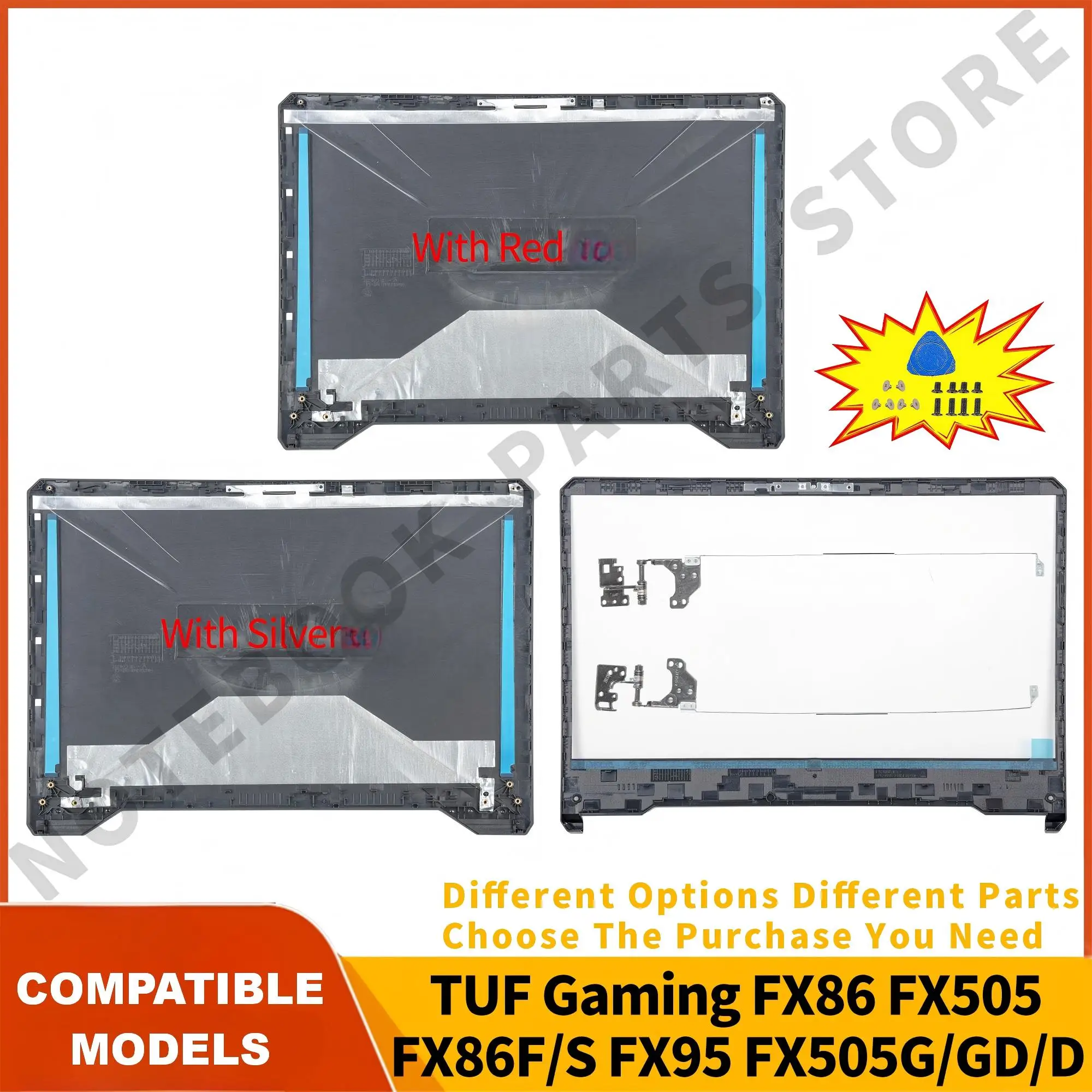 Корпус для TUF Gaming FX505 FX505G FX505GD FX505D FX86 FX86F FX95 Задняя крышка/рамка/петли Пластиковый корпус 15,6 дюйма Ремонт Корпус для TUF Gaming FX505 FX505G FX505GD FX505D FX86 FX86F FX95 Задняя крышка/рамка/петли Пластиковый корпус 15,6 дюйма Ремонт