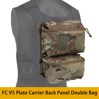 Tactical FCPC V5 Back Panel Double Bag General Purpose Pockets Ferro Style Vest Plate Carrier Accessories Sundries Pouch