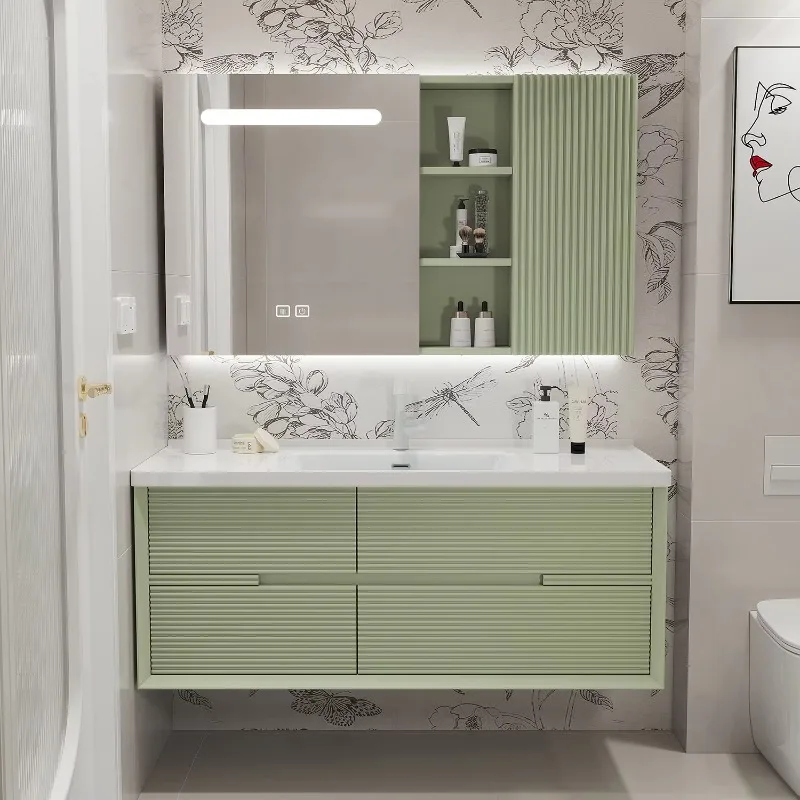 

Отель, дом, ванная комната, роскошная мебель, современный белый шкаф для ванной комнаты из массива дерева, зеркальный шкаф, комод