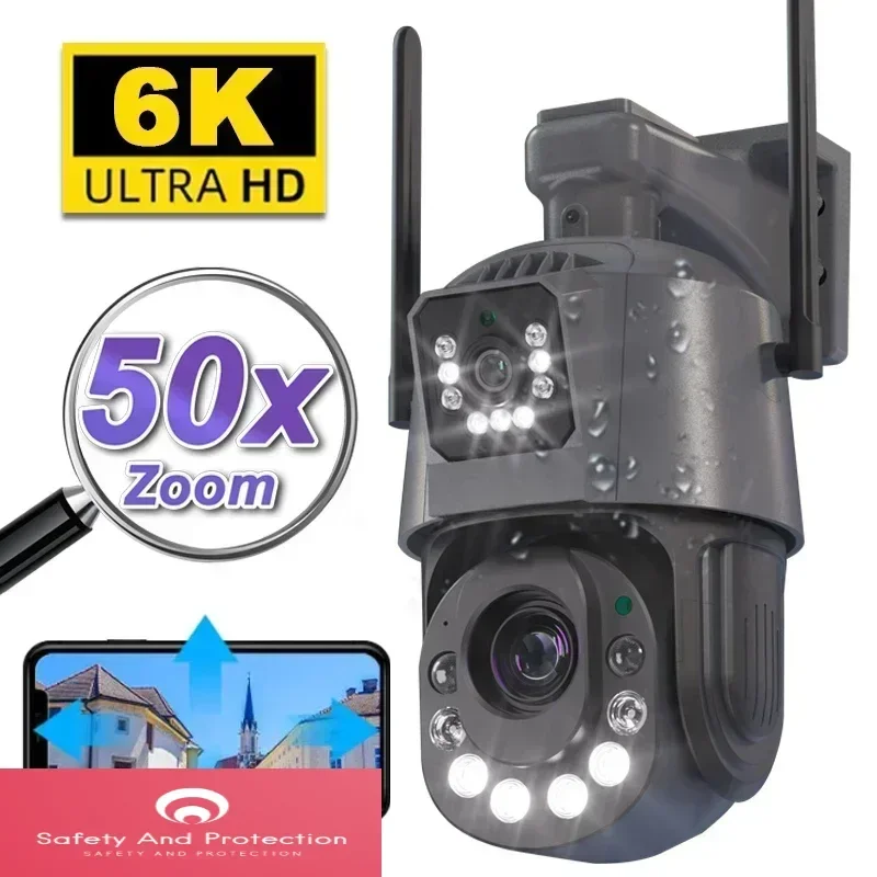 Wistino 6k Icsee 50x Zooming Wireless 4G CCTV Camera Night Vision Audio Alarming Outdoor Waterproof Network Camera