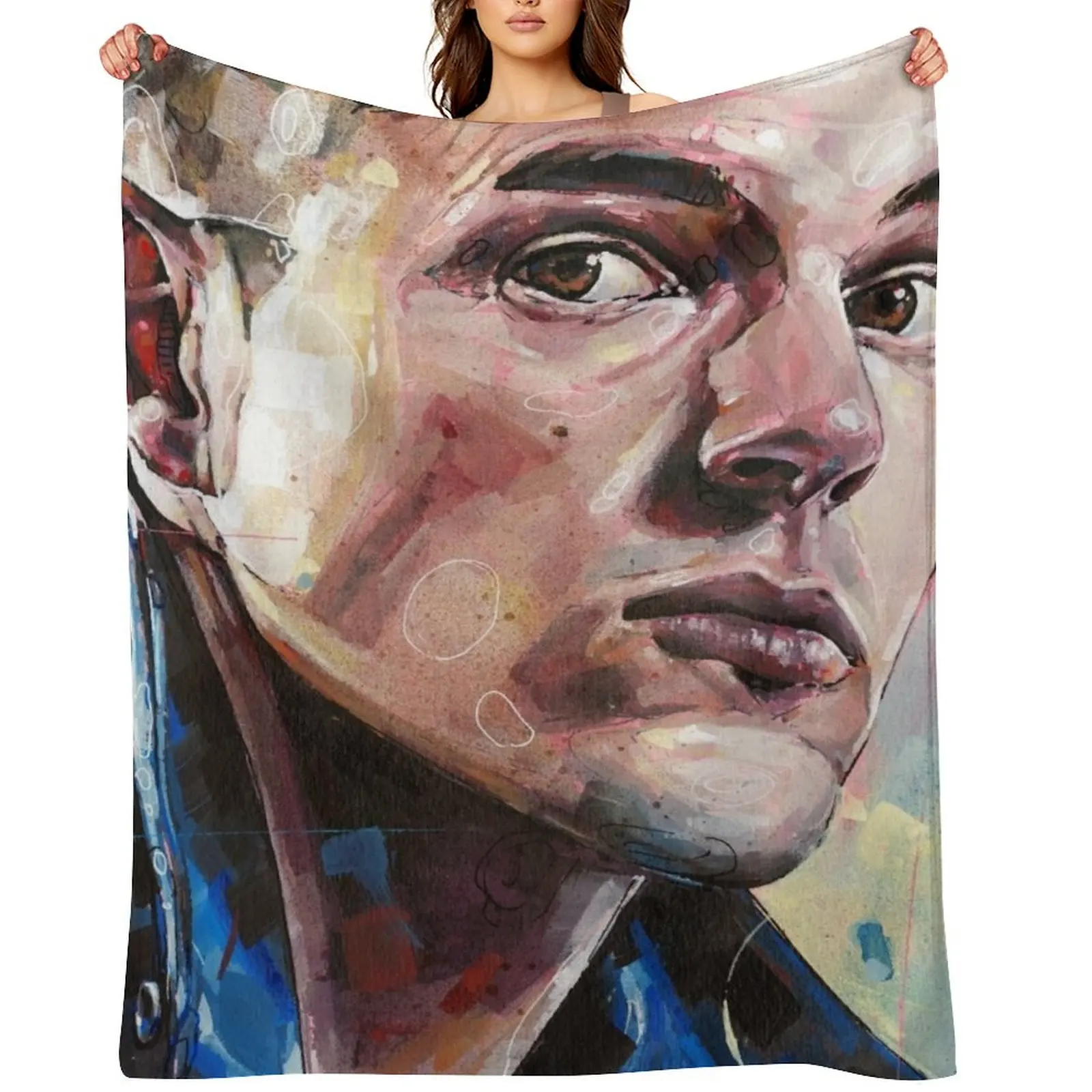 

Brandon Flowers painting Throw Blanket Warm Loose Summer sofa bed Blankets
