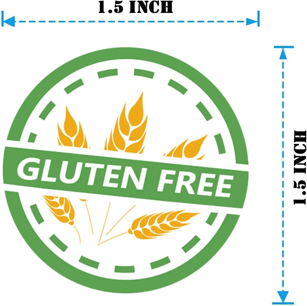Gluten Free Stickers Gluten Allergic Labels, 1.5 Gluten Contains Warning Allergies Food Rotation Stickers for Food