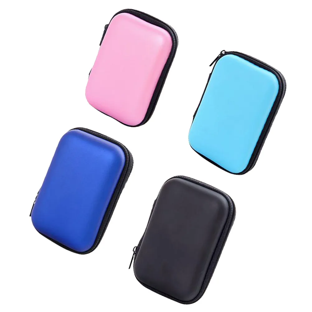 4Pcs Data Cable Organizer Multi-Function Cord Bags Portable Travel Power Bank Storage Bags Wear-Resistant Rectangular Coin