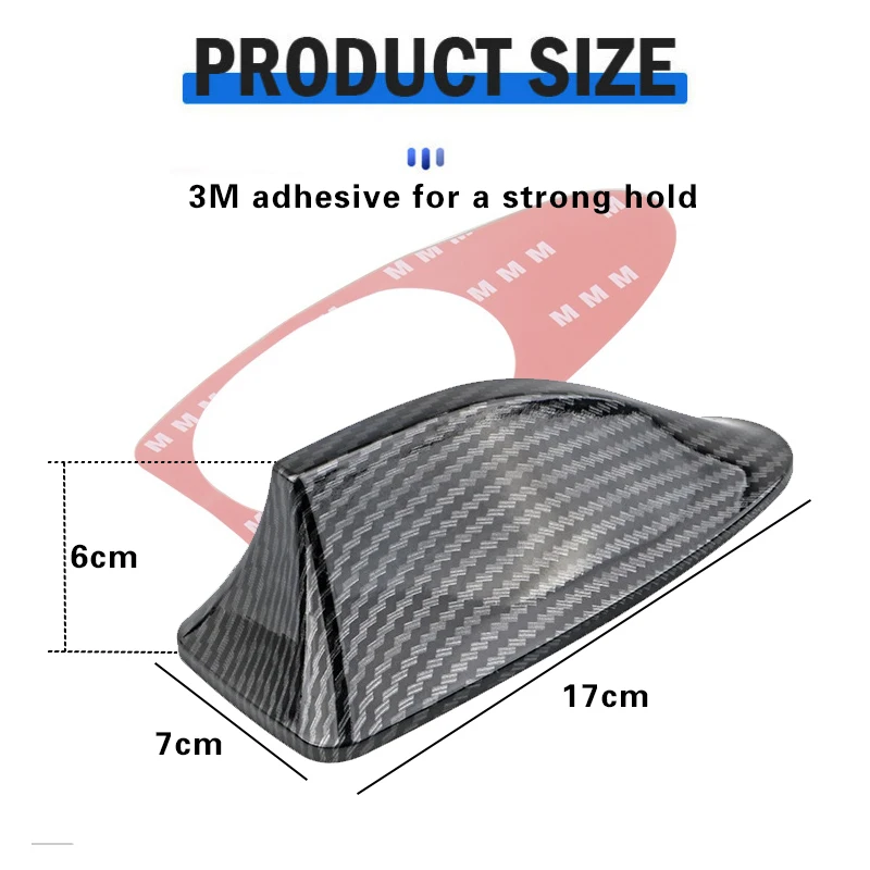 Car Shark Fin Antenna Fin Shape Auto Roof Aerial No drilling Radio FM/AM Signal Vehicle Accessories Universal for Most Car Water