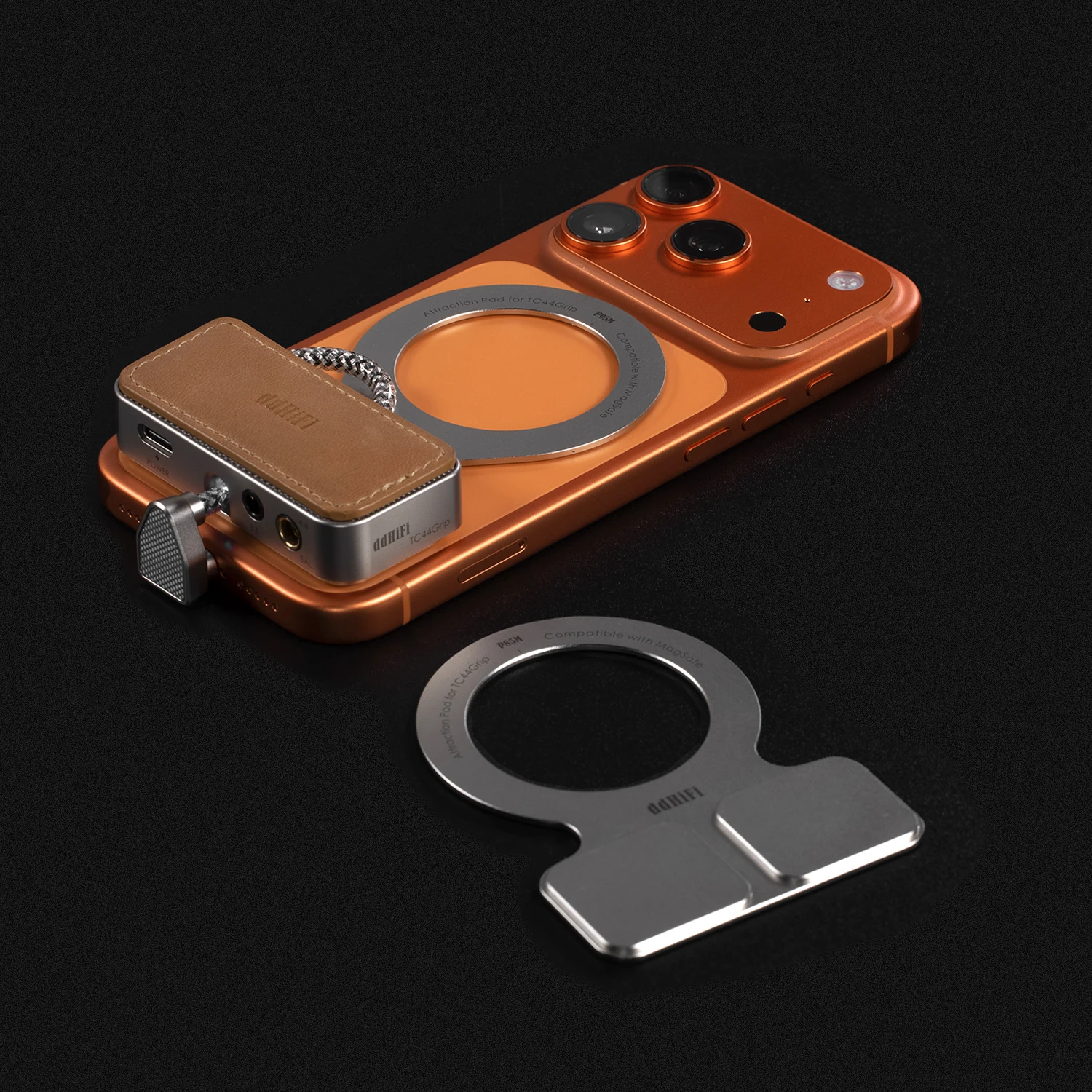DD ddHiFi TC44Grip Magnetyczna Podkładka Przylepna P85M/P95M, Kompatybilna z MagSafe, Ultracienka 1.3mm CNC Aluminium do Gier i Muzyki — zdjęcie produktu 3