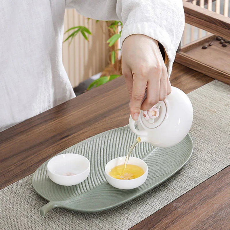 Serving Ceramic Tea Tray Decorative Accessories Table Ceremony Valet Irregular Tea Tray Hospitality Valet Bandejas Home Products