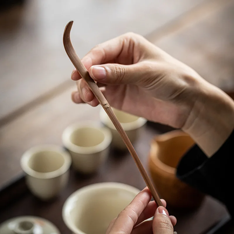 Japanese Style Teaspoon Bamboo Design Retro Matcha Hand-Made Tea Grill Tea Needle Tea Knife Dual-purpose Tea Ceremony PartsZC369