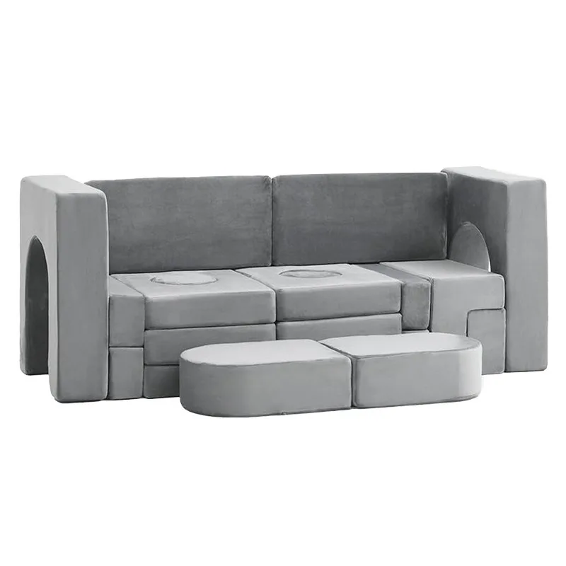 Customized compression combination splicing sofa Children's high-density sponge sofa Fabric building block sofa