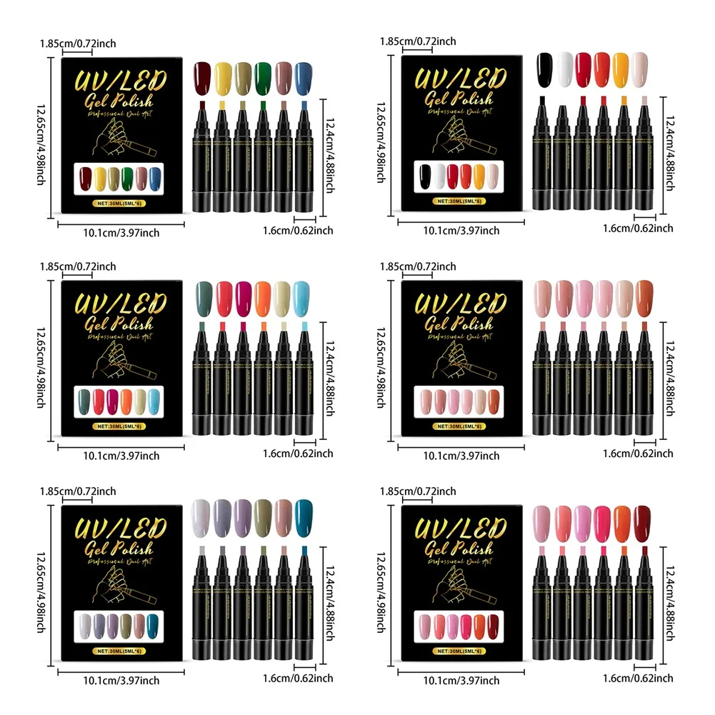 

One-Step Gel Nails Polish Pen Quick Dry Gel Polish Pen For Nail Art Soak Off Diys Nails Art Sets Tools Easy Application Coloring
