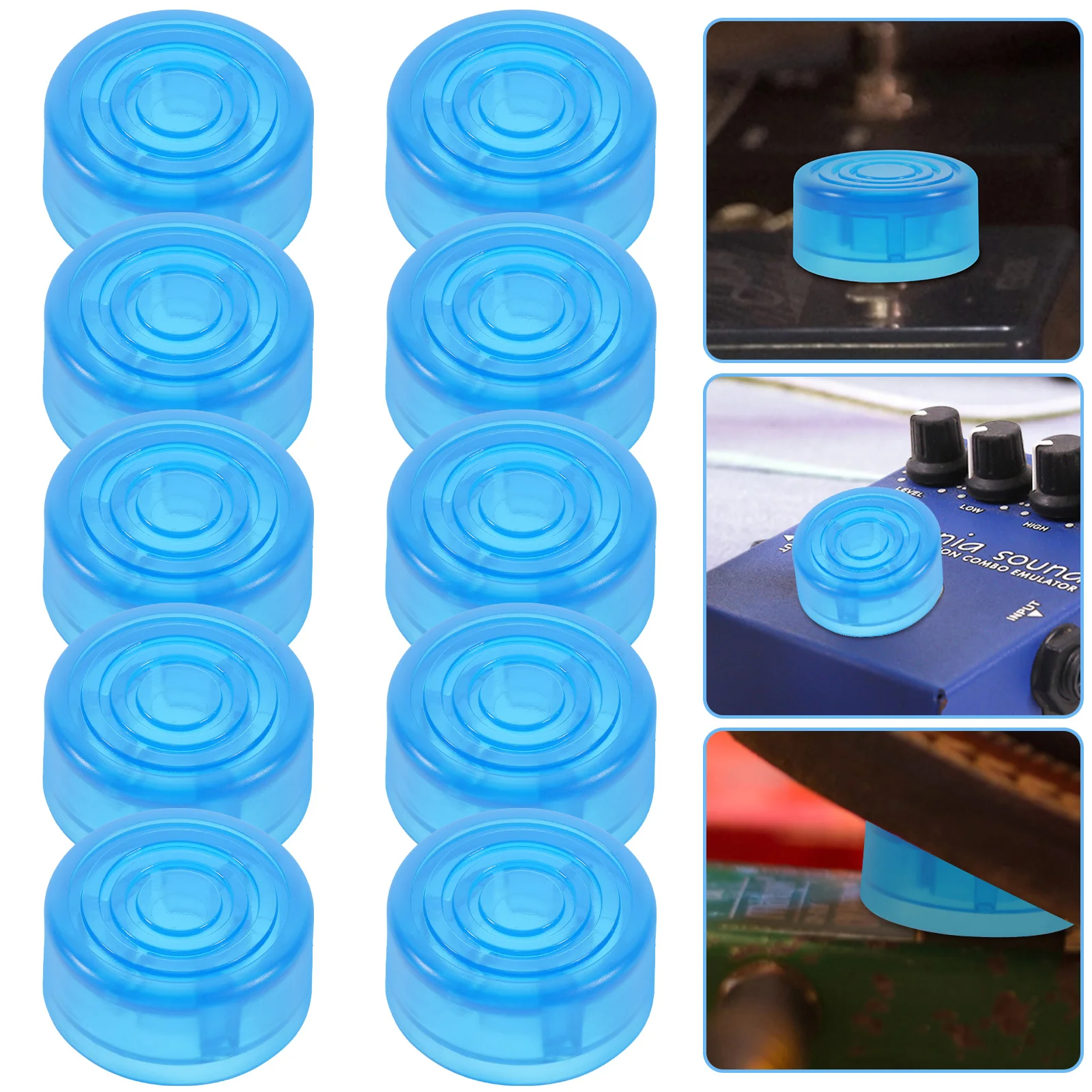 

10pcs Yellow Pedal Protectors Durable Plastic Caps Plastic Guitar Effect Pedal Protection Cap for Electric Guitars Amps