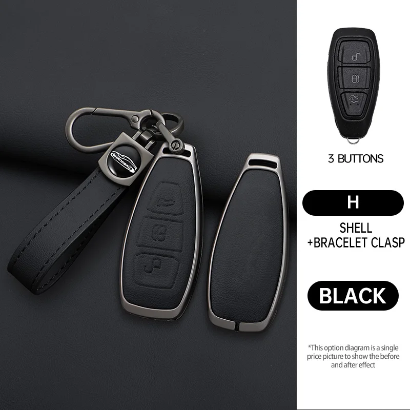 

New Alloy 3 Buttons New Car Key Cover Case Shell Fob For Ford Fiesta Focus Mondeo Kuga Escape C-Max /Grand C-Max Ecosport C-Max
