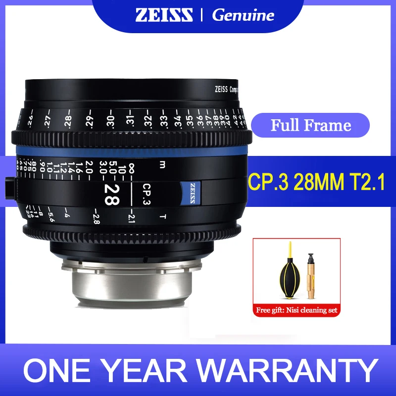 ZEISS CP.3 28mm T2.1 Compact Prime Cinema Lens For Canon EF/MFT/PL/Nikon F/Sony E Mount Cameras