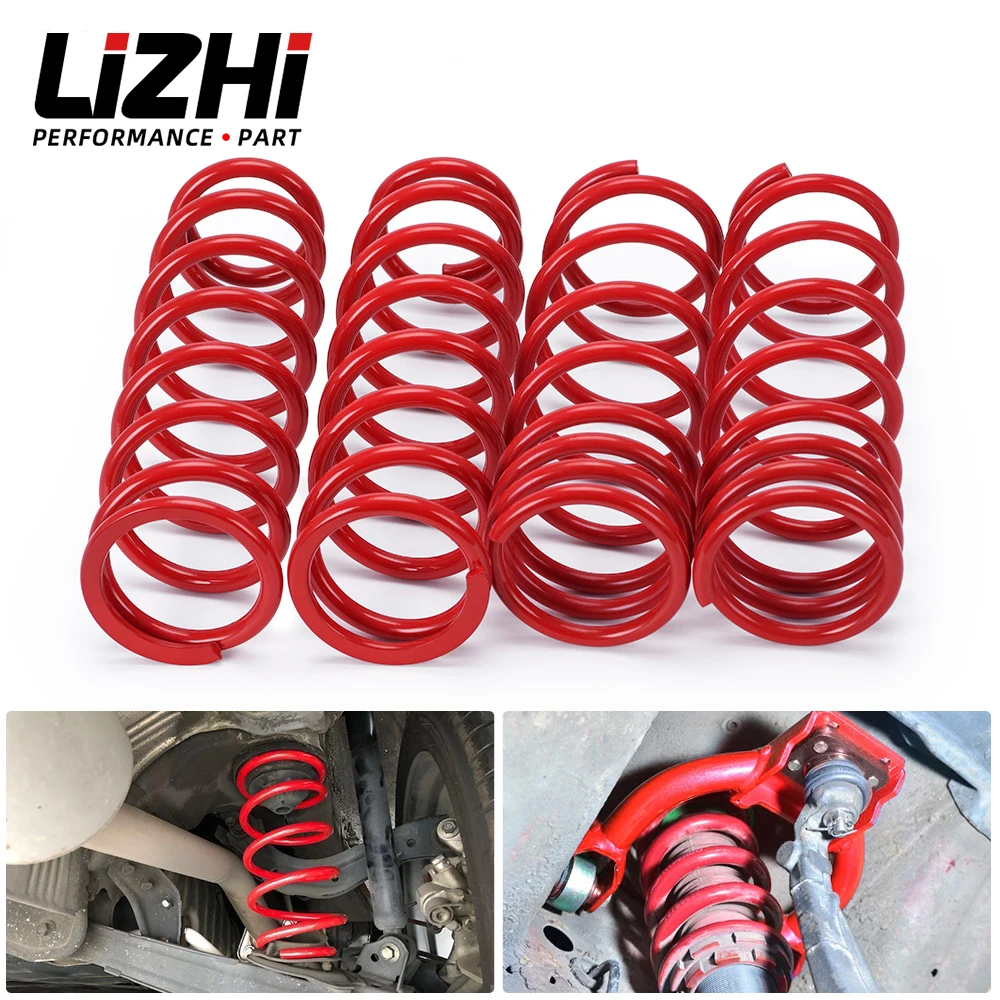 

4Pcs Red Coilover Coil Lowering Springs Kit For 88-00 Honda Civic EF EG EK EK3 LZ-TH10R