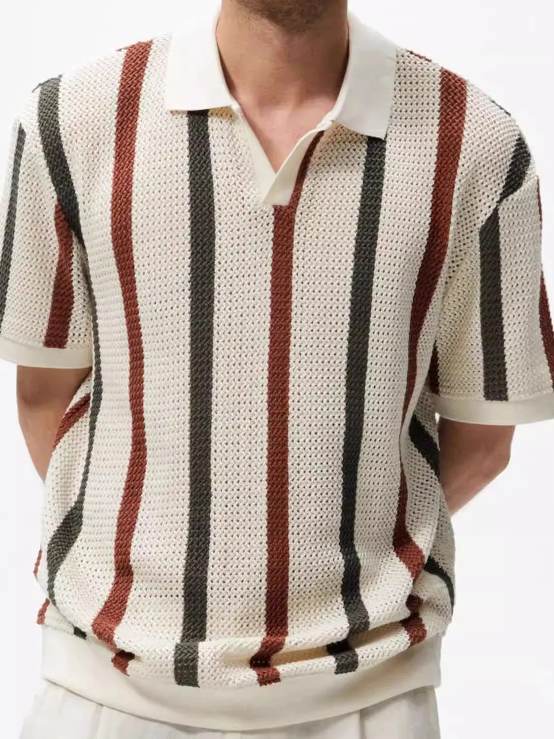 

Brand New Fashion Lapel Short Sleeve Polo Shirt Men Ice Silk Summer T Shirt Korean Slim Fit Trend New All Match T Shirt Top