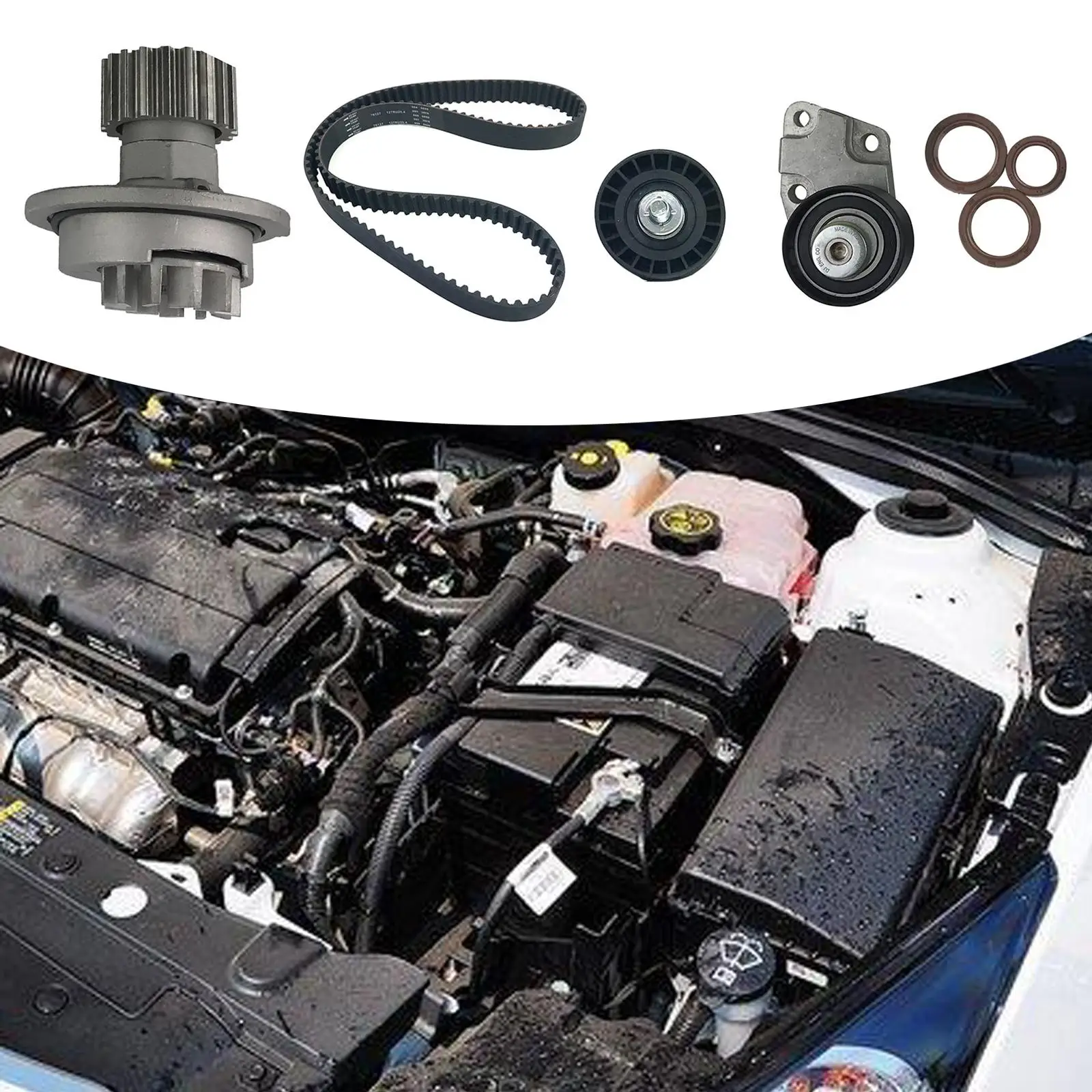 

Timing Belt Water Pump Kits Accessory Easy to Install Replacement Assembly for Chevrolet 1.6L Dohc L4 16V Aveo 2004-2008