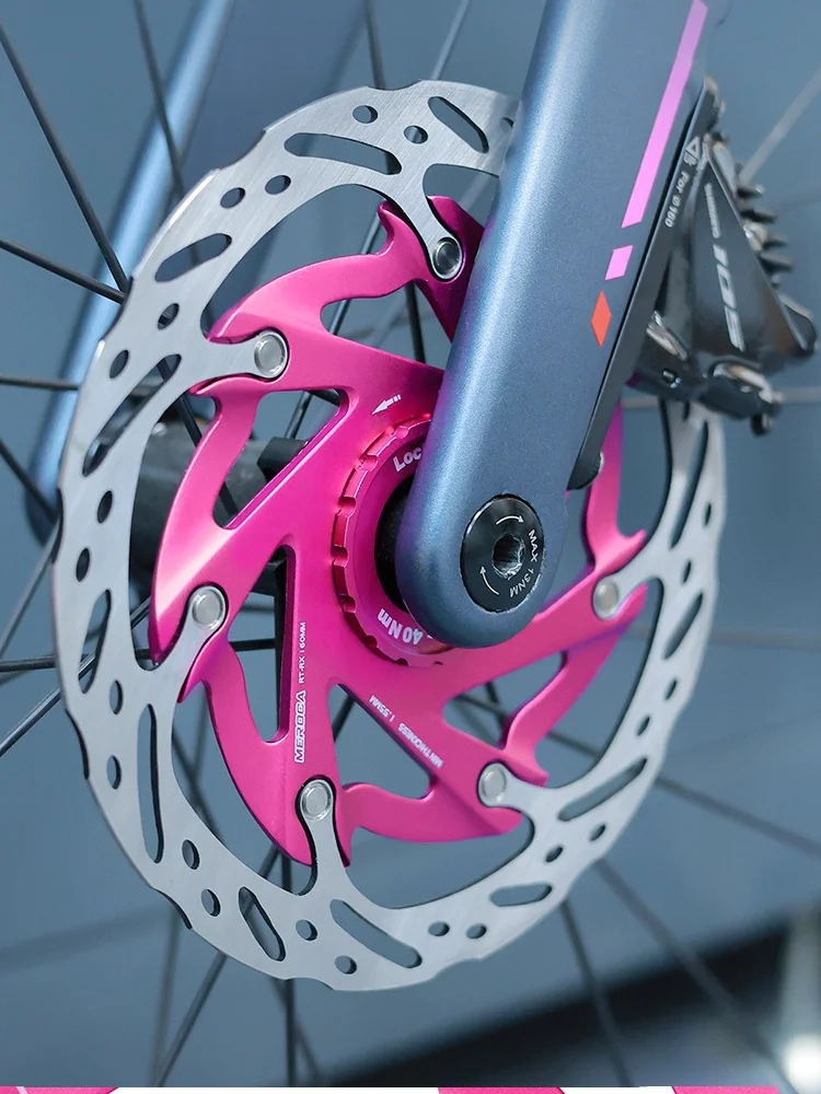 AliExpress MEROCA Meroca Bicycle Center-lock Brake Disc Brake Rotor 140/160MM Aluminum Alloy Fit MTB Road Bikes 5 Colors Available Quick Cooling