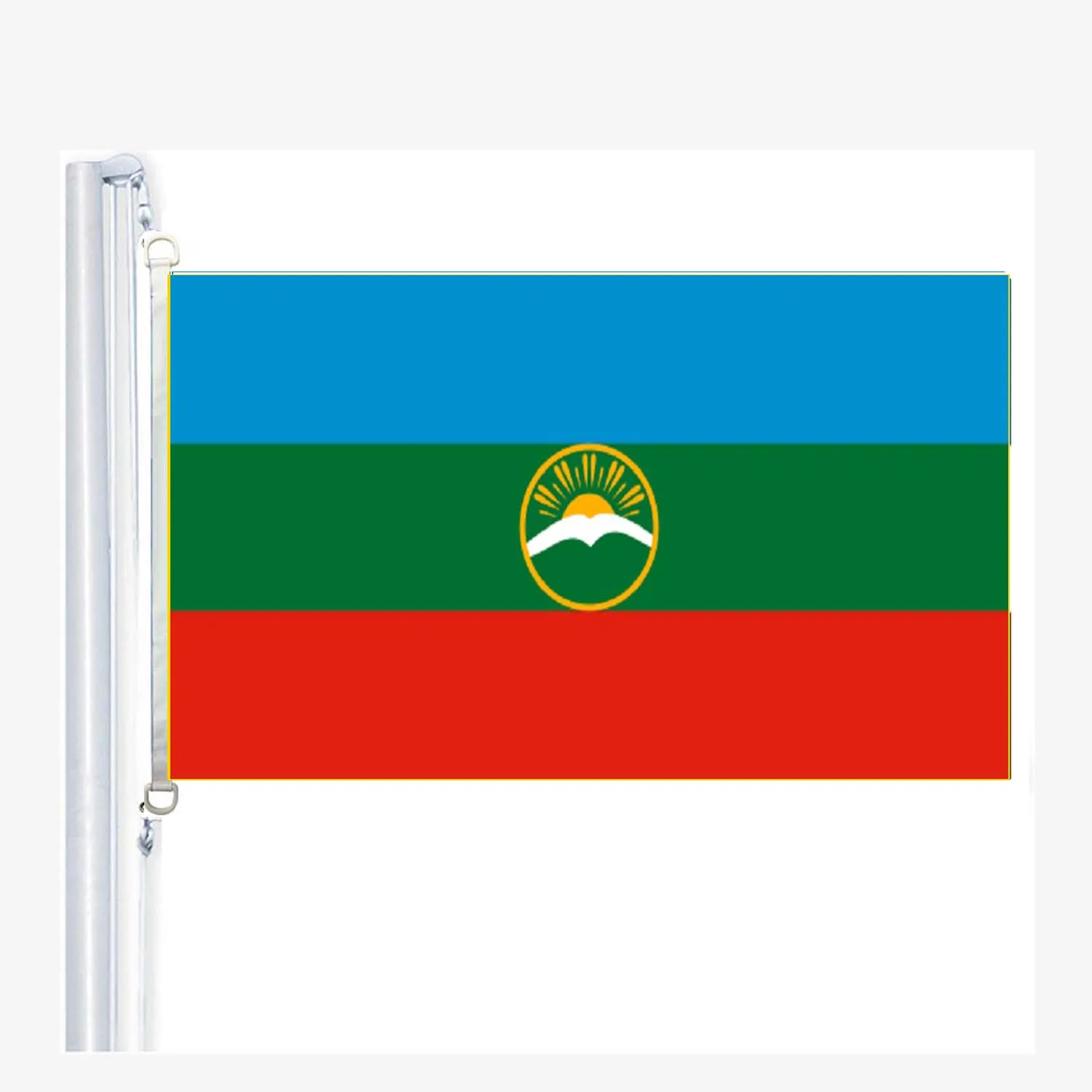 karachay cherkessia flags 90 x 150 cm, 100 % Polyester, Digitaldruck