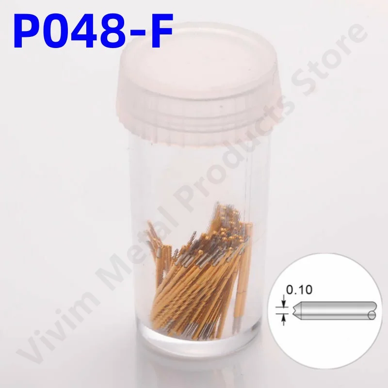 20/100PCS P048-F Nickel-Plated Head 12mm Spring Test Probe Test Pin P048-F1 Spring Test Probe Test Tool Gold Pogo Pin Dia 0.48mm