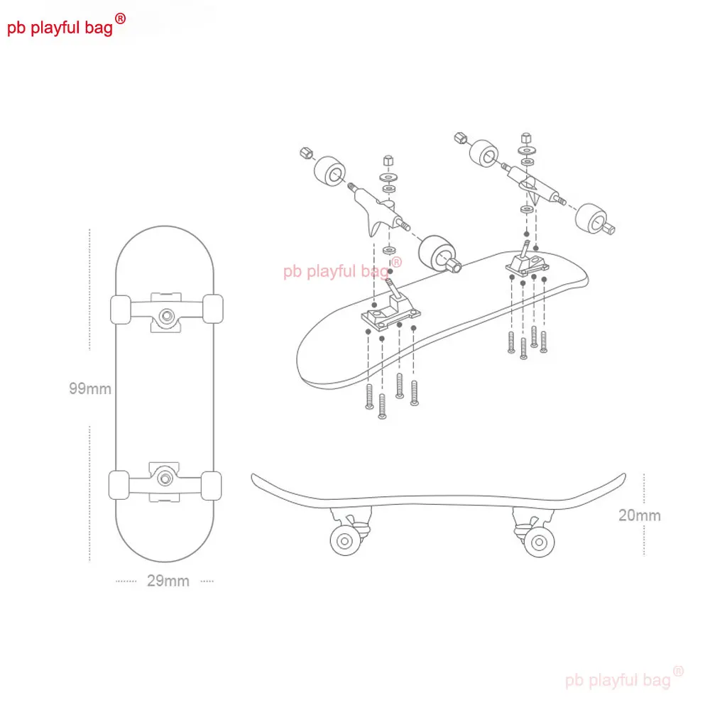 SkateBoard con dita in legno di acero Mini tastiera in legno per il tempo libero giocattoli con punta delle dita regalo di natale per bambini giocattoli per il tempo libero del fumetto ZG331