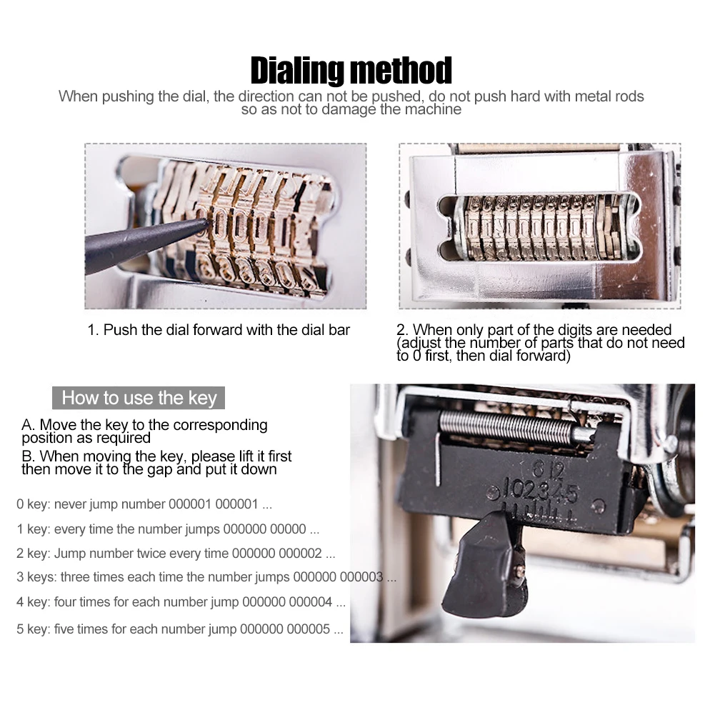 Automatic Numbering Machine 7506 6-Digit Number Coding Page Digital Stamping Machine Number Coding Machine
