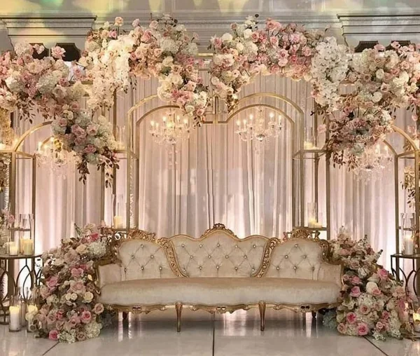 

gold decorate wedding backdrops stand Rectangular arch Stage decoration arch