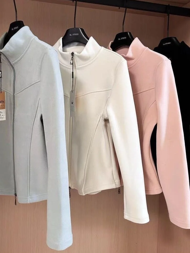 

Женская куртка Slim Fit с двойной молнией и воротником-стойкой, осенняя коллекция 2026, модная теплая модель с длинными рукавами, цветное пальто