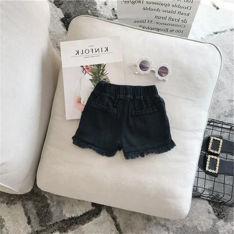 Children\'S Clothing Summer New Solid Color Korean Pants Girls Casual White Jeans Toddler Kids Solid Color Shorts Baby Hot Pants