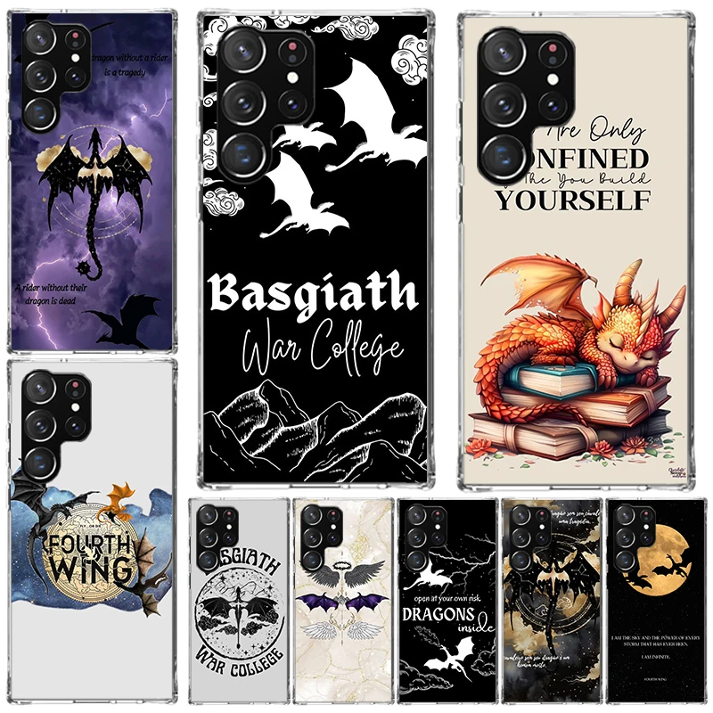 Funda Protectora Suave con Diseño de Dragón de la Cuarta Ala para Samsung Galaxy S26 S25 Edge S24 FE S23 S22 Ultra S21 Plus S20 + Art Fundas