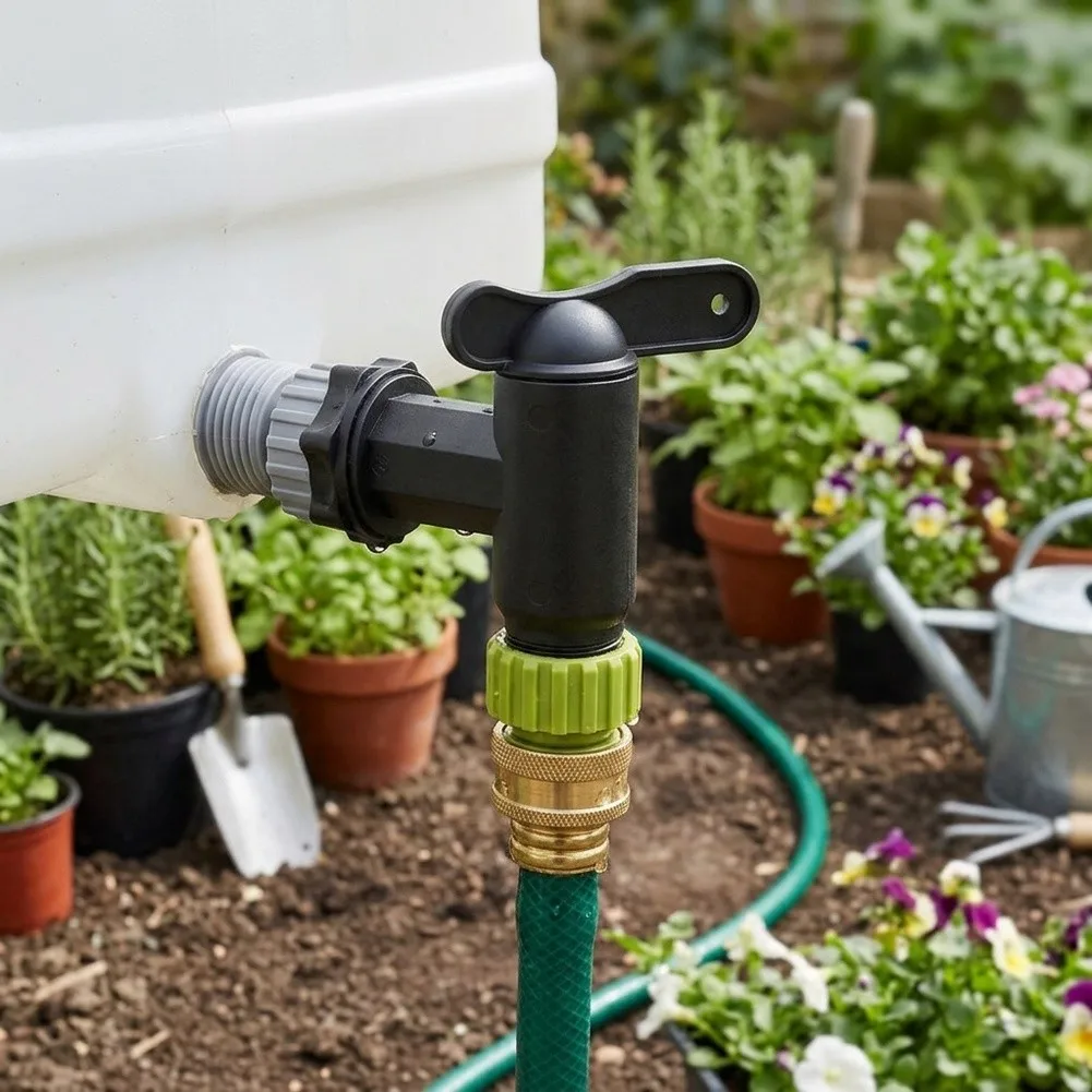 3/4 inch Straight Thread Plastic Quick Connect Valve for Water Storage and Distribution in Garden and Farm Settings