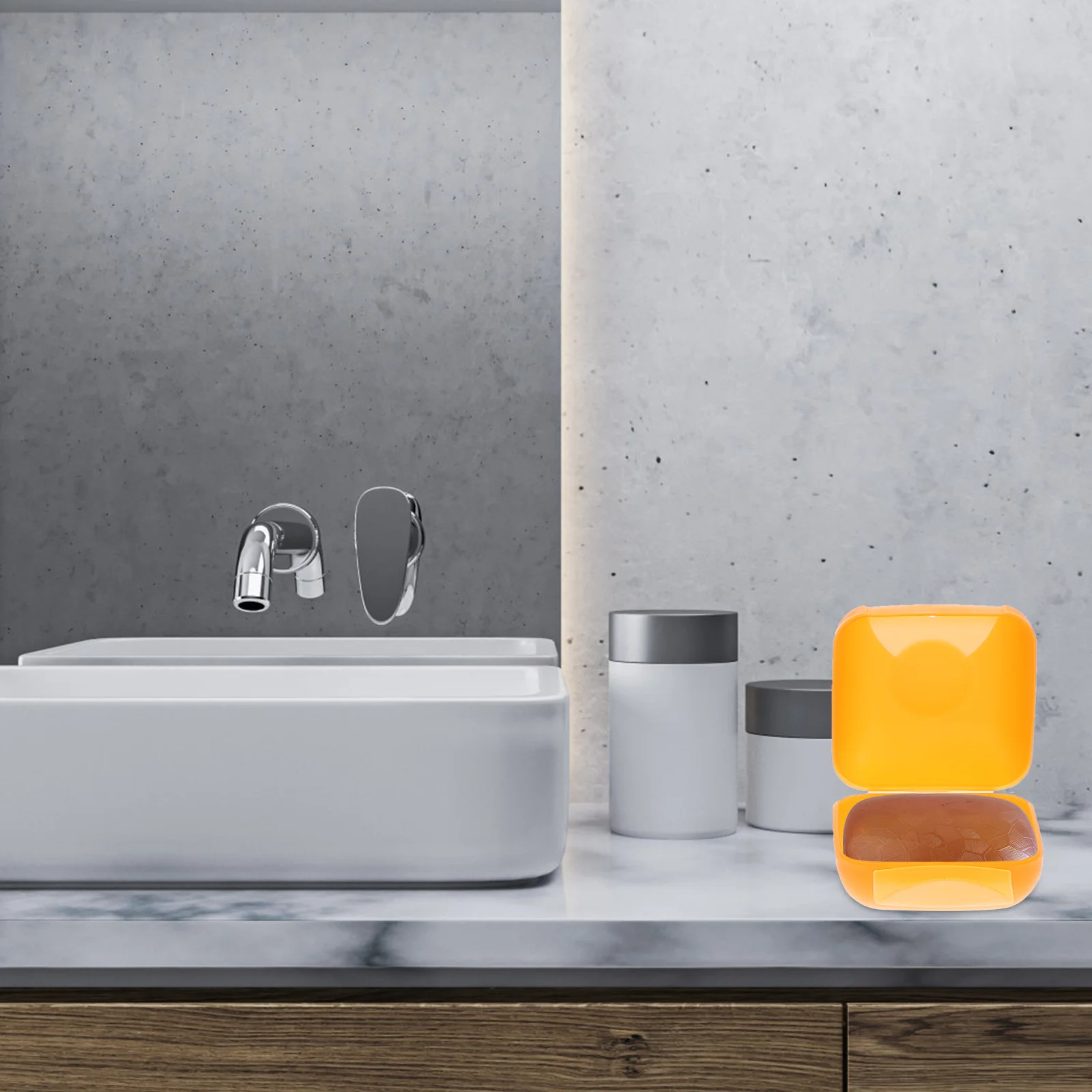 

4 шт. компактный контейнер для мыла, безопасная крышка, контейнер для ванной комнаты с крышкой, модный синий Полипропиленовый Контейнер для кемпинга