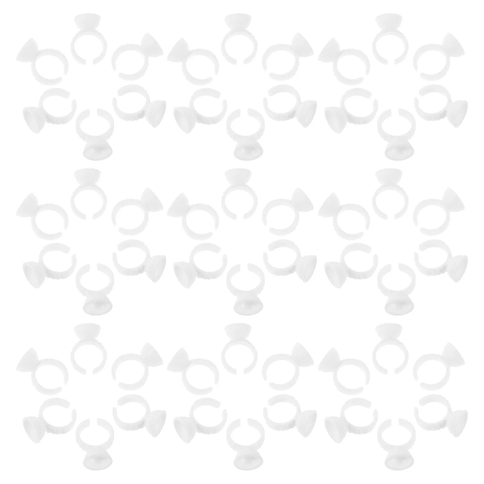 

500Pcs Tattoo Rings Disposable Glue Holder No Divider Single Cup Ring White Plastic Lash Extension Nail Art Pigment Adhesive
