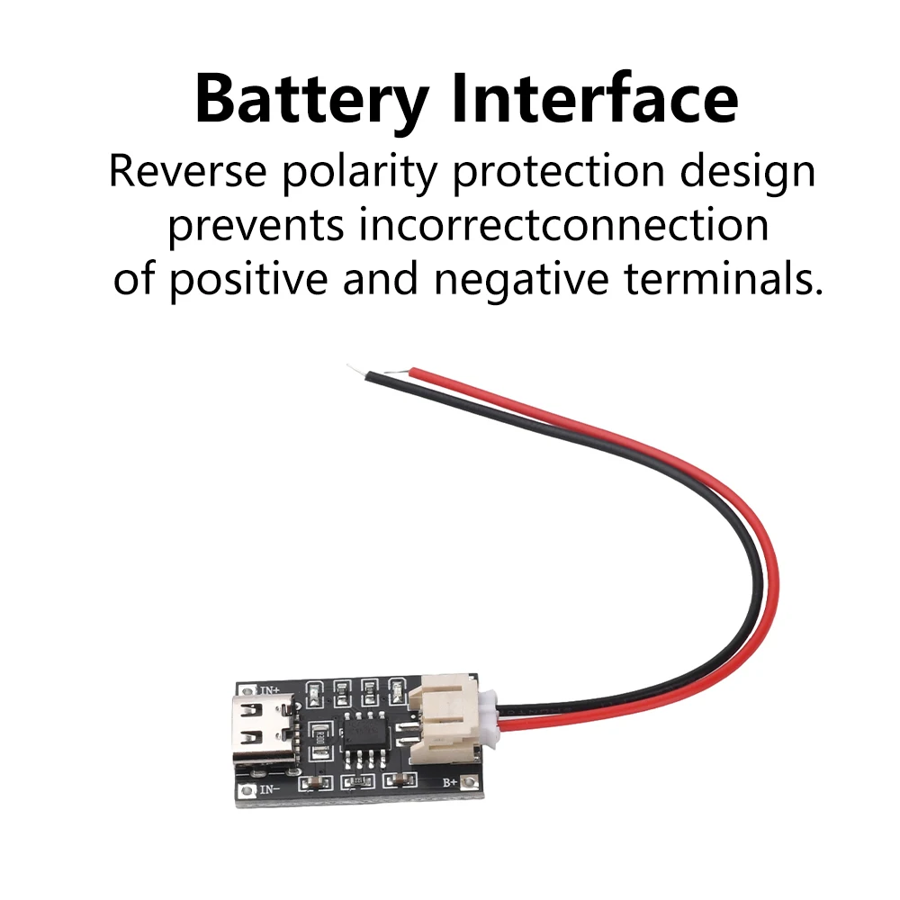 

TP4056 Lithium Battery Charging Module 3.7V 1A with USB Type-C Port PH2.0 Terminal Overcurrent Protection