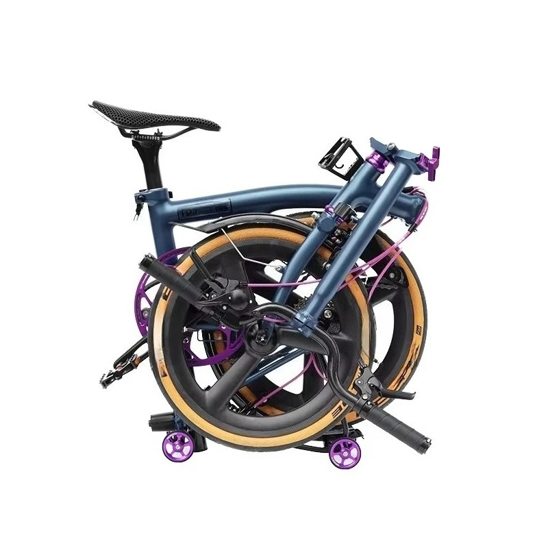 Integrated Steel Wheel 9 Speed V Brake Ultra-Light Portable 7.8kg Small Step 70% Stacking Folding Bicycle City Commuter