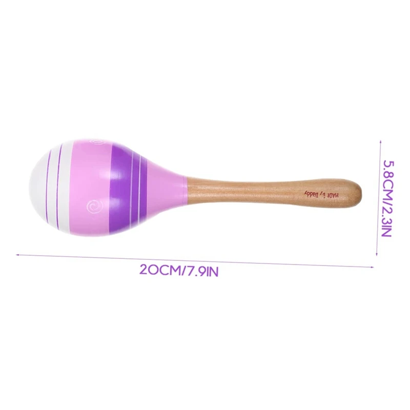 Maracas-Hochets PerSCH à main pour enfants et adultes, Shaker à rumba en bois, jouets musicaux, lot de 2