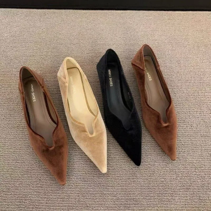 Zapatos de Mujer con Punta en Pico, Hebilla Metálica, Cómodos, Elegantes, para Oficina, Vestir, Bailarinas, Mocasines